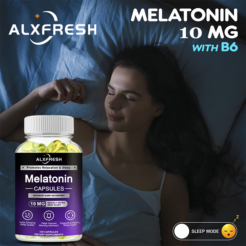Alxfresh Melatonin 10 mg Supplement Fast Dissolve 60/120 Tablets | Drug Free | Vegetarian, Non-GMO, Gluten Free