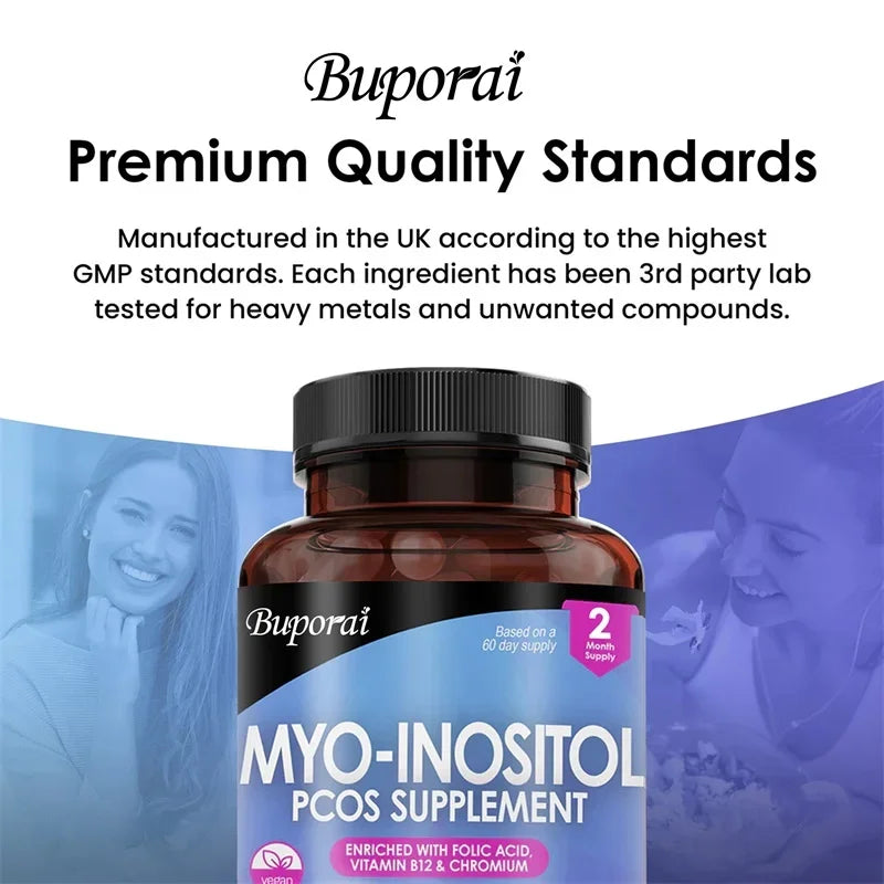 Myo-Inositol Supplement - Promotes Hormonal Balance and Ovarian Health, Regulates Menstrual Cycles, and Improves Mood