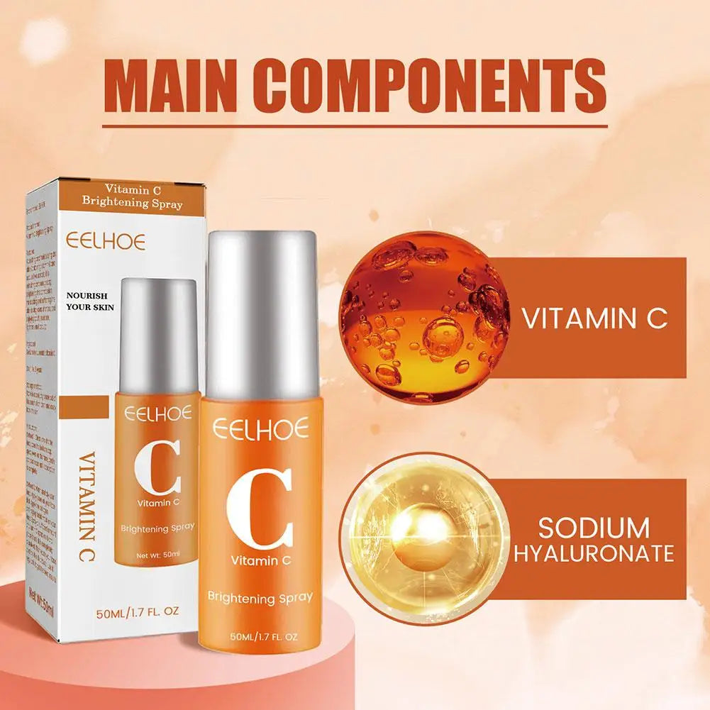 50ml Vitamin C Facial Spray Mist Green Tea Toner Nourishing Relieve Redness Moisturizing Vitamin C for Face Mist Spray Skin Care