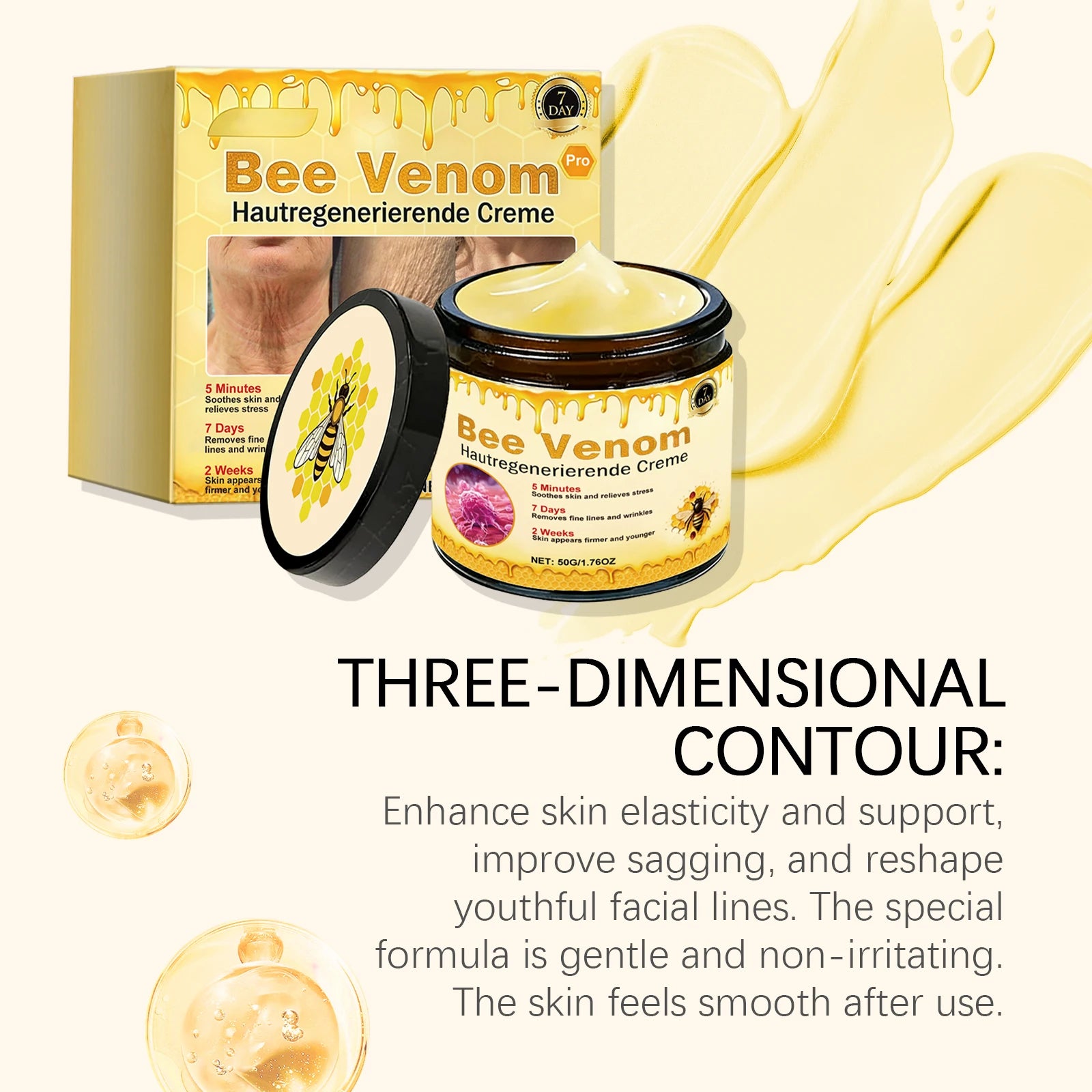 Bee Venom Cream Relieves Redness Repair Damage Skin Strengthens Skin Barrier Deep Moisturizing Skin Care Nourishing Body Cream