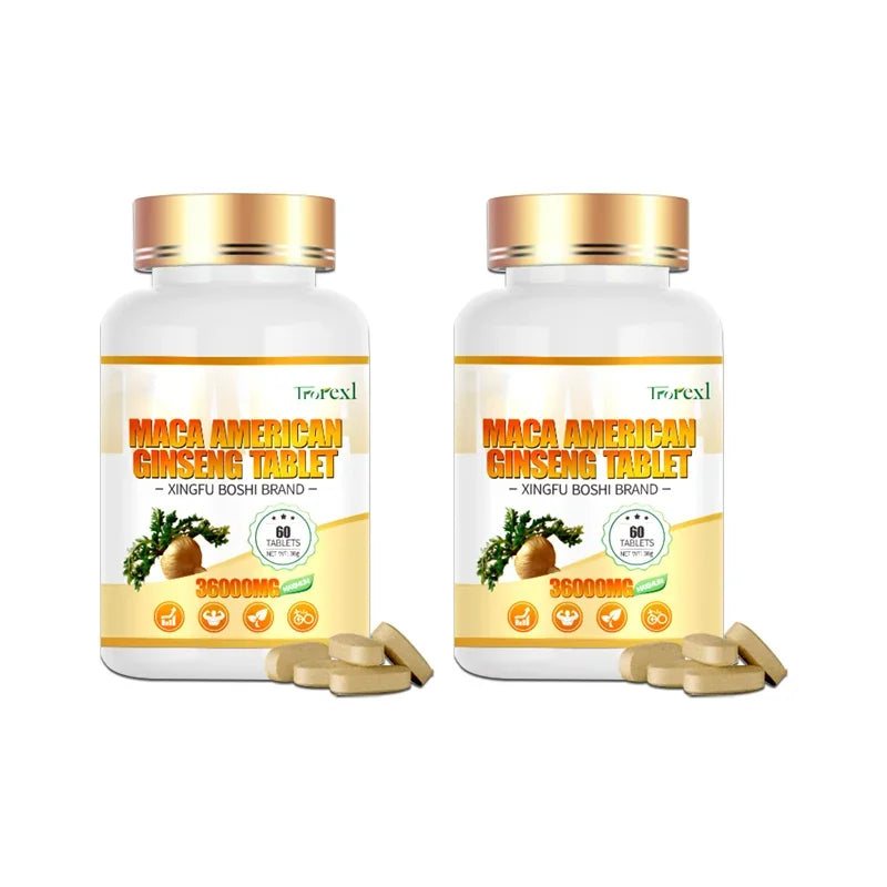 Organic Maca Root Powder with Ginseng Extract Supplement for Men and Women Health- Vegan,Potency enhancement Pills