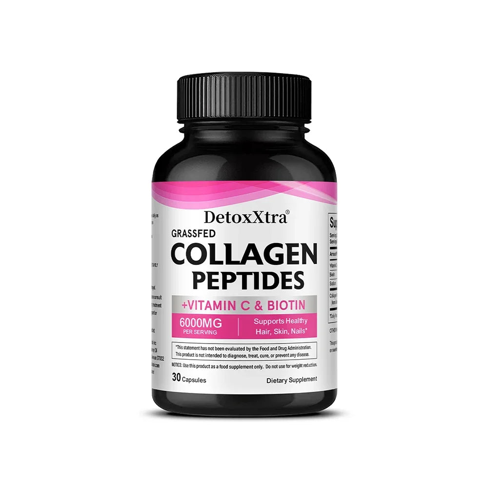 Collagen Supplement with Vitamin C & Biotin – Supports Hair, Skin, Nails, Joints, Bone & Anti-Aging, Skin Whitening Antioxidants