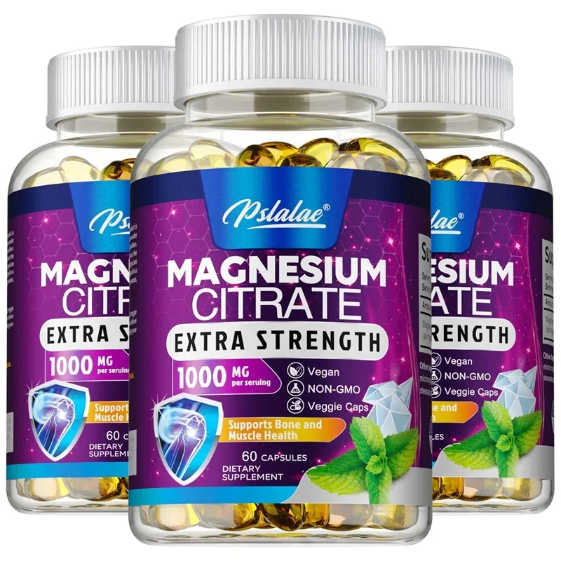Magnesium Citrate 1000 Mg - Supplement for Stress, Relaxation, Bone, Sleep, Heart Health, Nerve, Muscle & Metabolism