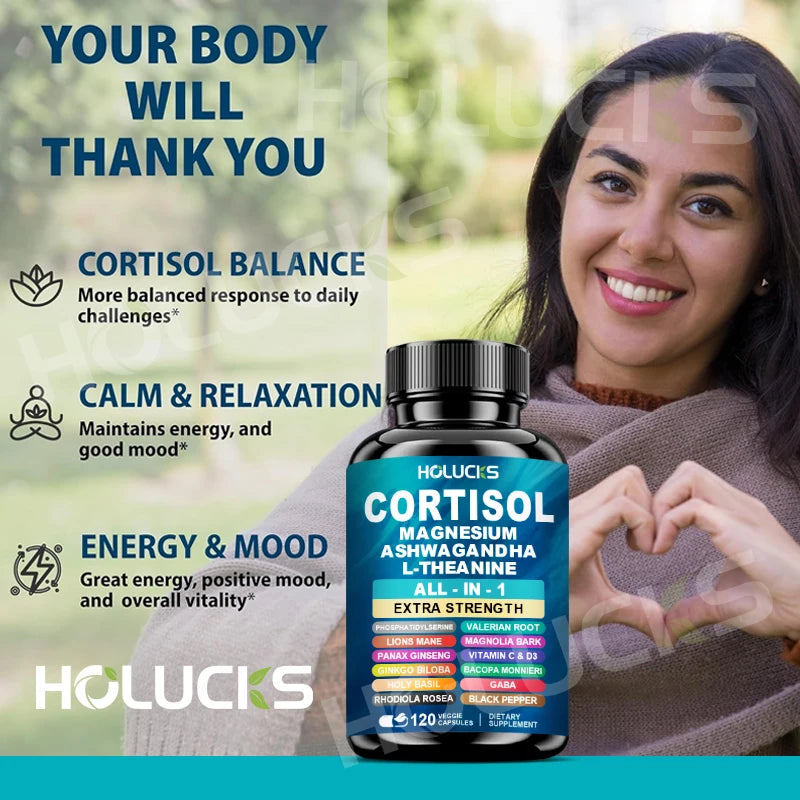 Corti-Soothe Supplement - Improve Sleep Quality, Promote Cortisol Balance, Support Adrenal Health, & Relieve Fatigue -120 Pills