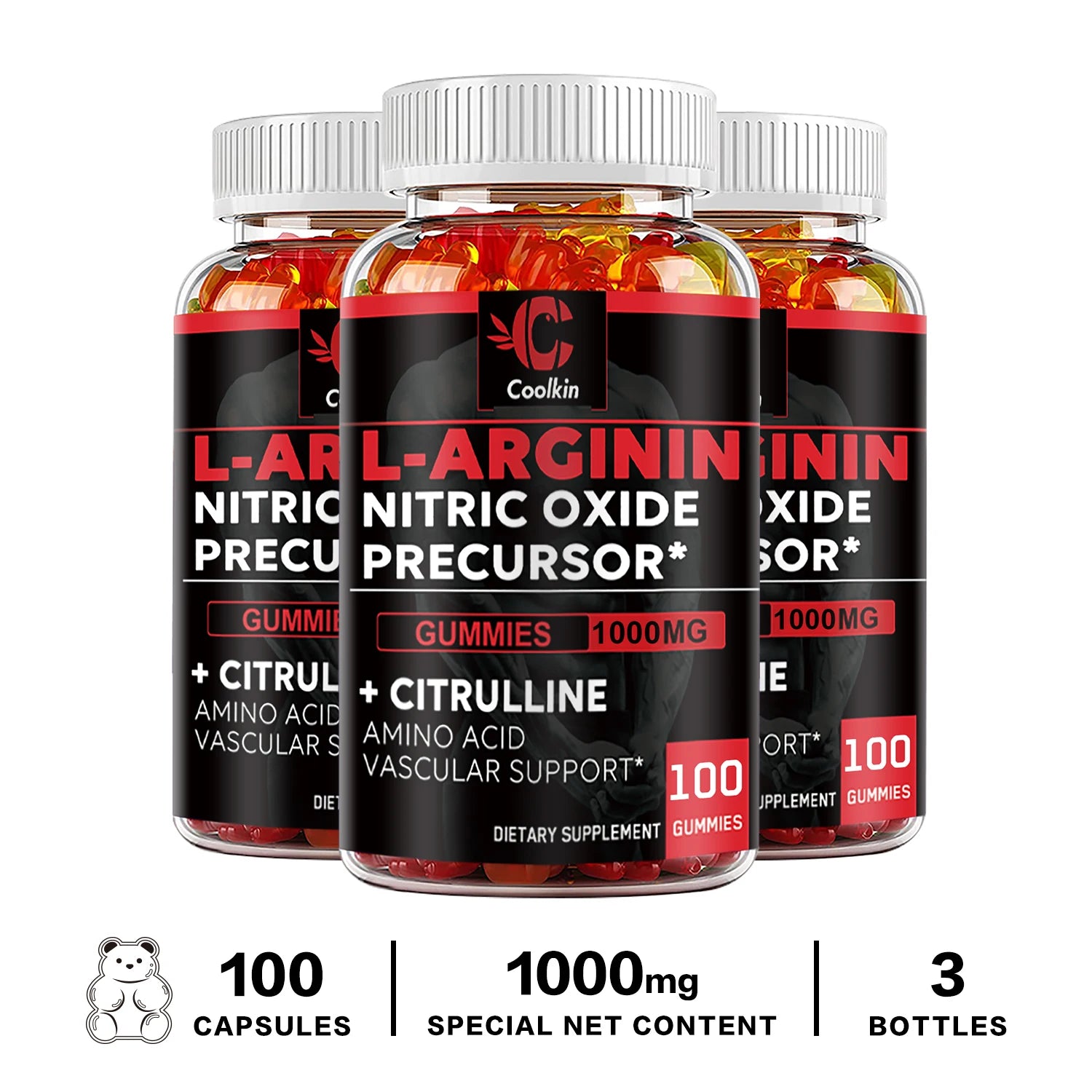 L-Arginine Supplement - for Energy, Strength and Endurance Support During Exercise | Muscle Mass, Non-GMO