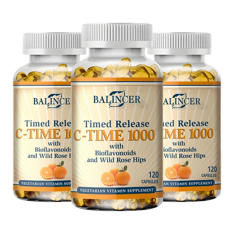 Vitamin C Capsules 1000mg, Antioxidant Support Immune Wellness, Collagen Synthesis, Skin & Bone Joint Health, 30/60/120 Capsules