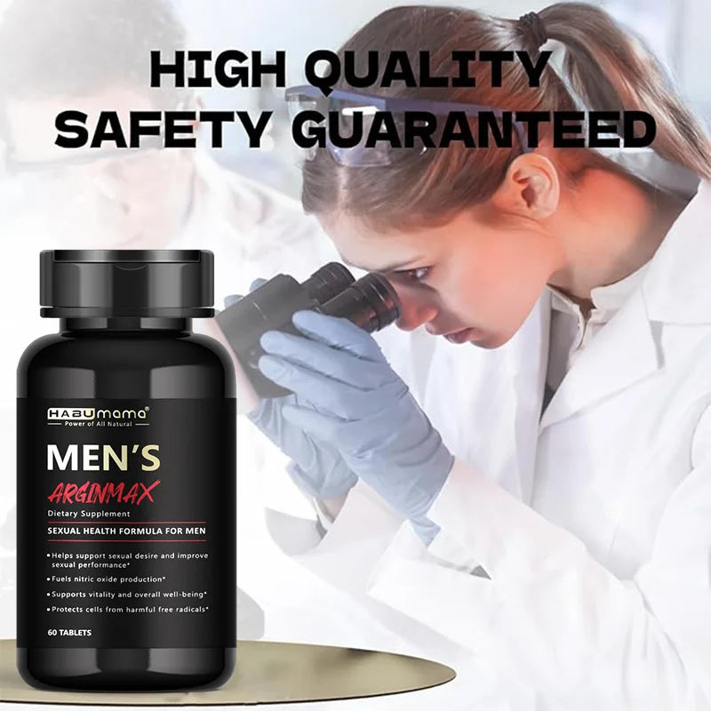 L-Arginine Male Enhancing Supplement for Performance, Endurance and Muscle, Strength and Endurance, Non-GMO, 60 Tablets