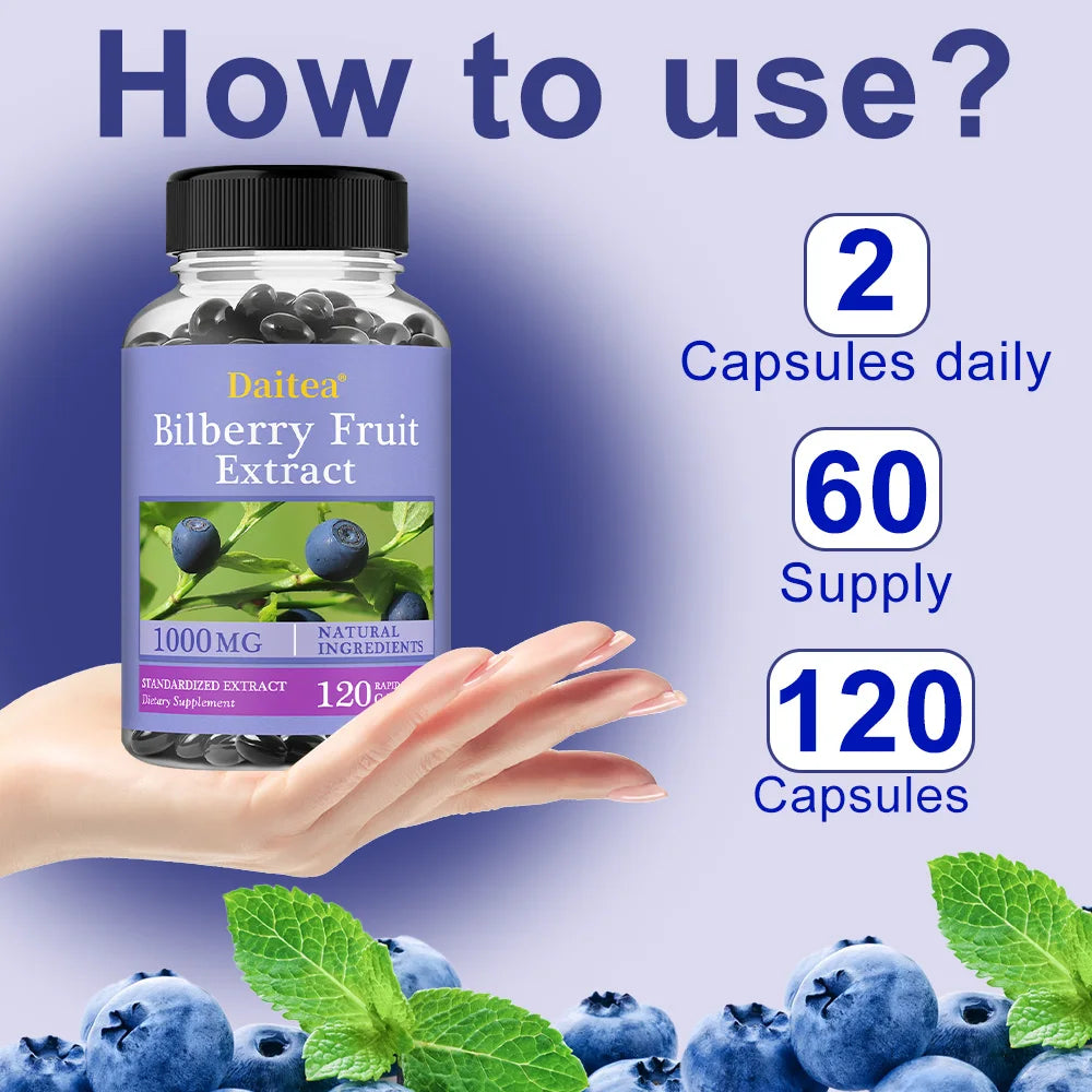 Bilberry Extract-Eye Health Supplement,Supports Vision,Brightens Eyes,Nourishes Eyes,Enhances Vision Health Dietary Supplement