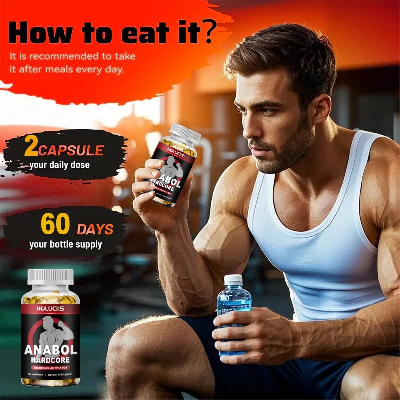 Anabol Hardcore Supplement, Muscle Growth, for Men To Build Lean, Dense, High, Performance Enhancing, Support Overall Health