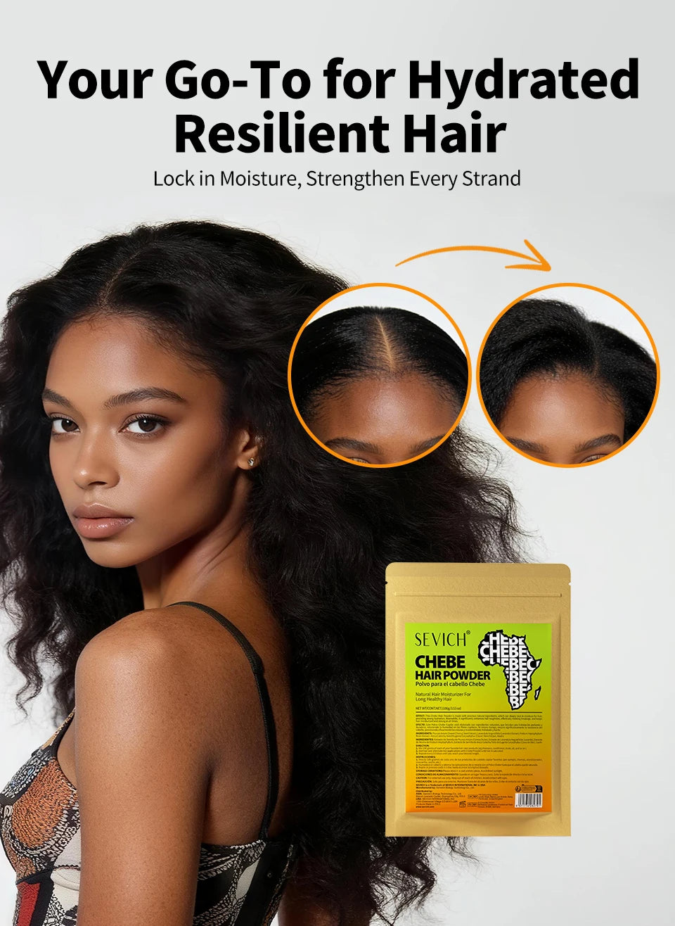 Africa Chad Chebe Powder Nourishing Scalp Anti Hair Loss Hair Powder Strengthens & Thickens Hair Care Product For All Hair Types