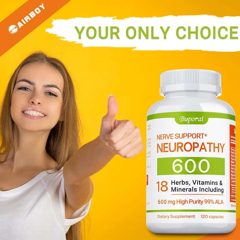 Neuropathy Support Supplement 600mg - Helps Maintain The Normal Function of The Nervous System and Relieve Mental Stress