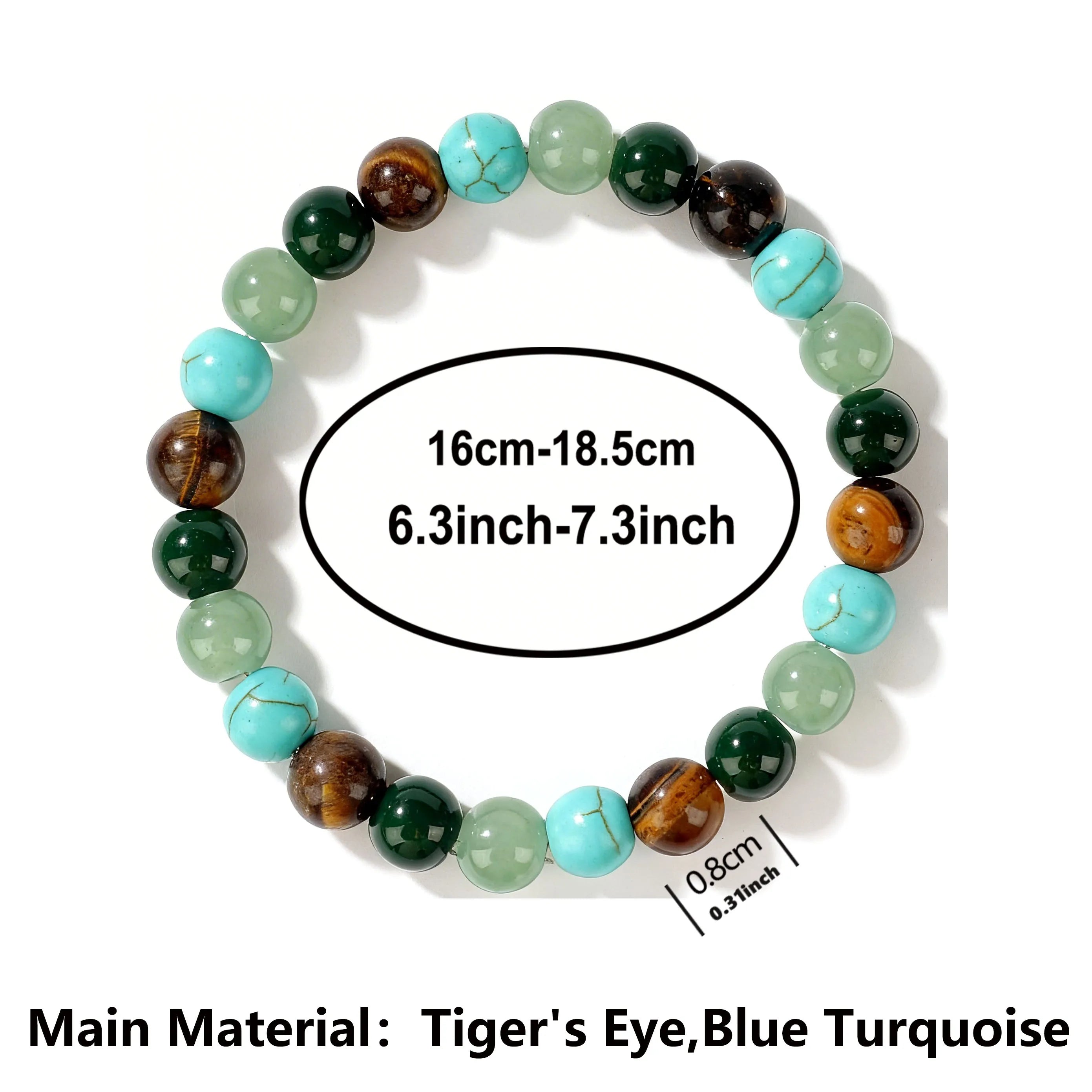 Spring Boho Summer Accessories Blue Turquoise Nature Stone Bracelets for Gifts Energy Charm Peri & Menopause Bracelet 2.2