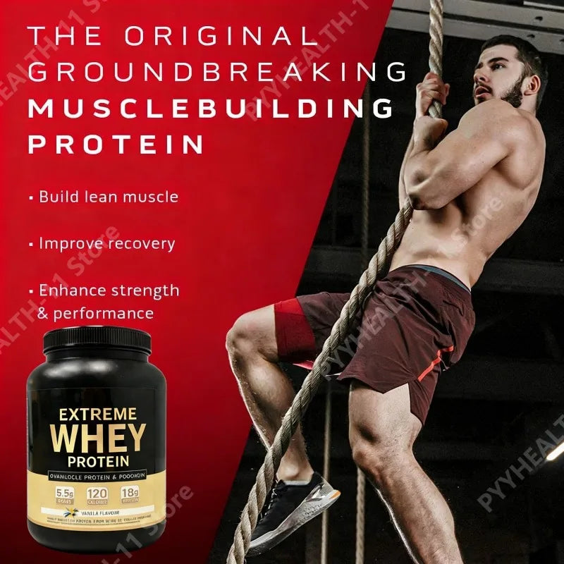 Whey Protein Powder White Mass Gainer Muscle Supplement Muscle Growth Sport Health Support for Gym Vanilla Flavor 1000g