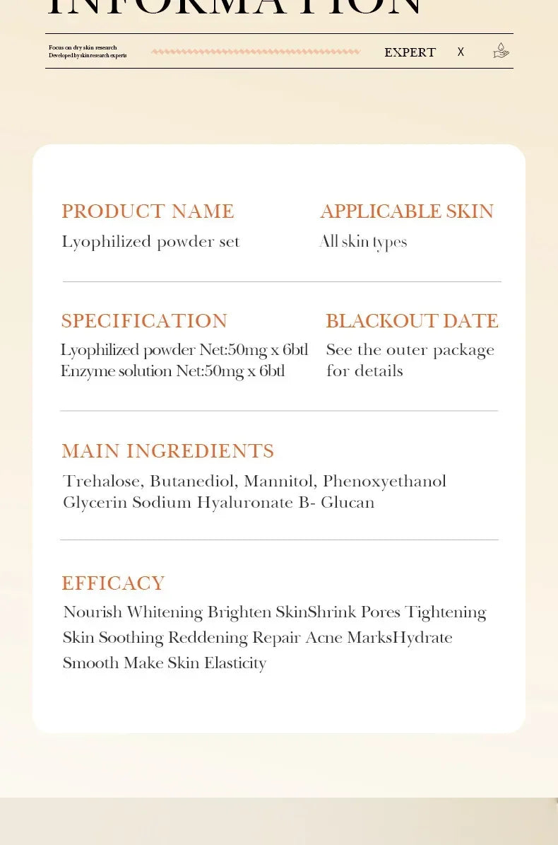 Facial Serum Yeast Freeze-Dried Power Skin Care Set Shrink Pores Moisturizing Brighten Anti Aging Peptides Essence