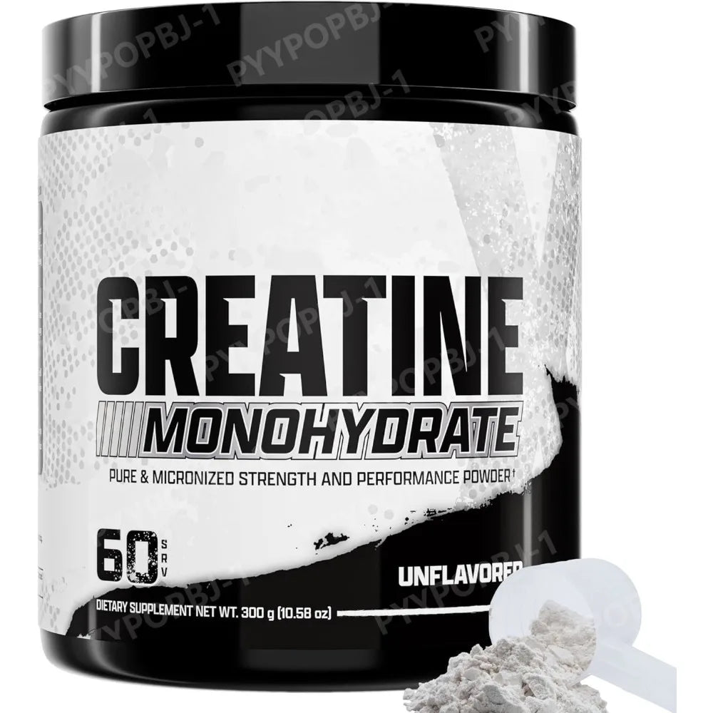 Creatine Monohydrate Powder 300g 60 Servings Micronized Unflavored Easy to Mix Strength Performance Muscle Growth Supplement