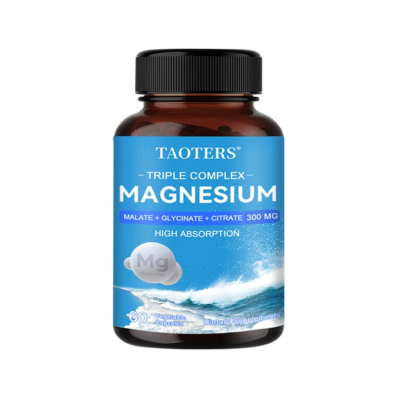 Triple Magnesium Complex Supplement - Contains Magnesium Glycine, Malate, and Citrate To Relax Muscles and Improve Sleep