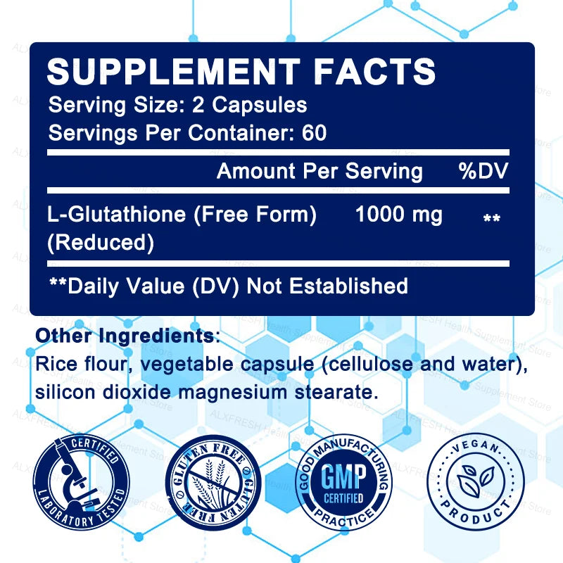 Liposomal Glutathione 1000 mg - Antioxidant and Immune Support Supplement - Detoxification and Liver Support