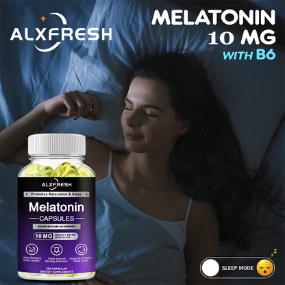 Alxfresh Melatonin 10 mg Supplement Fast Dissolve 60/120 Tablets | Drug Free | Vegetarian, Non-GMO, Gluten Free
