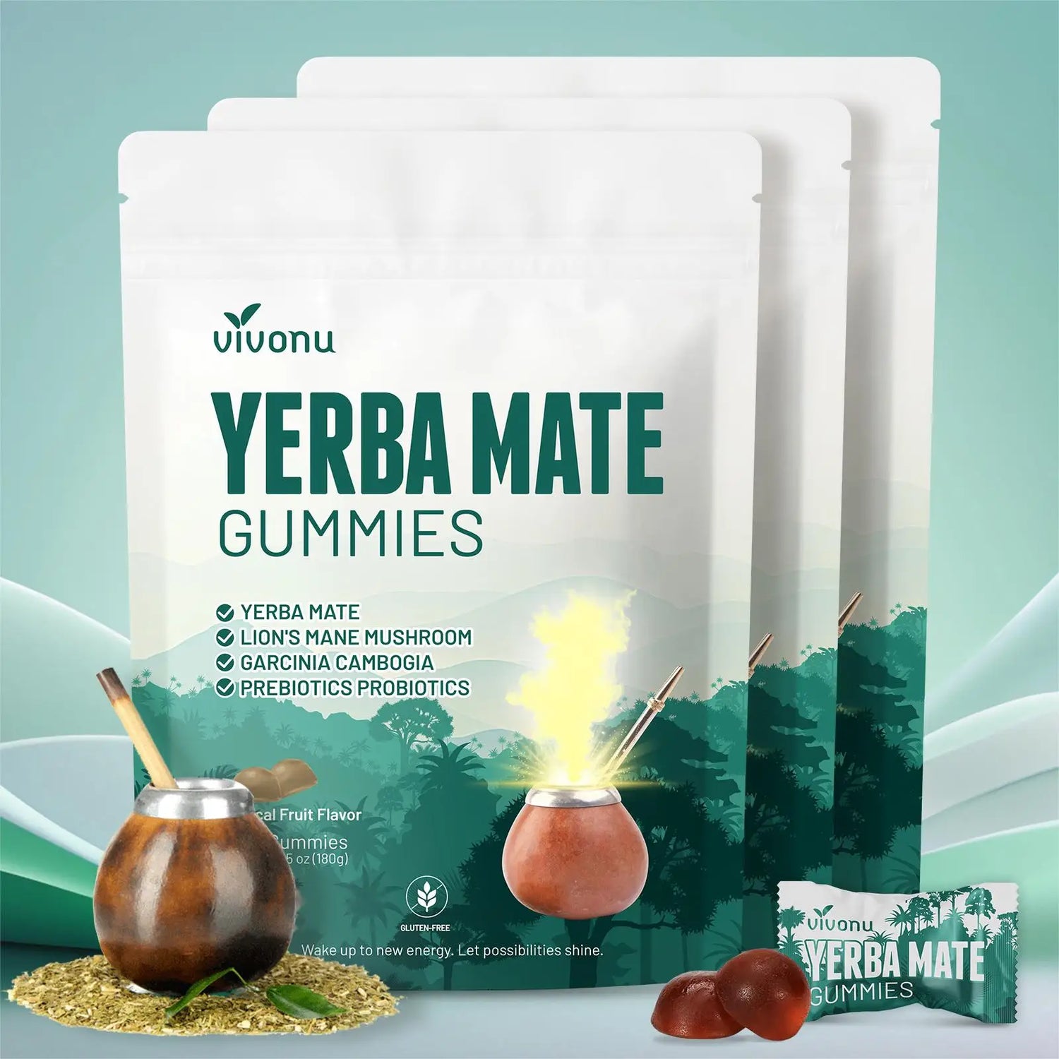 VIVONU Yerba Mate Gummies 4in1 Formula Lion&