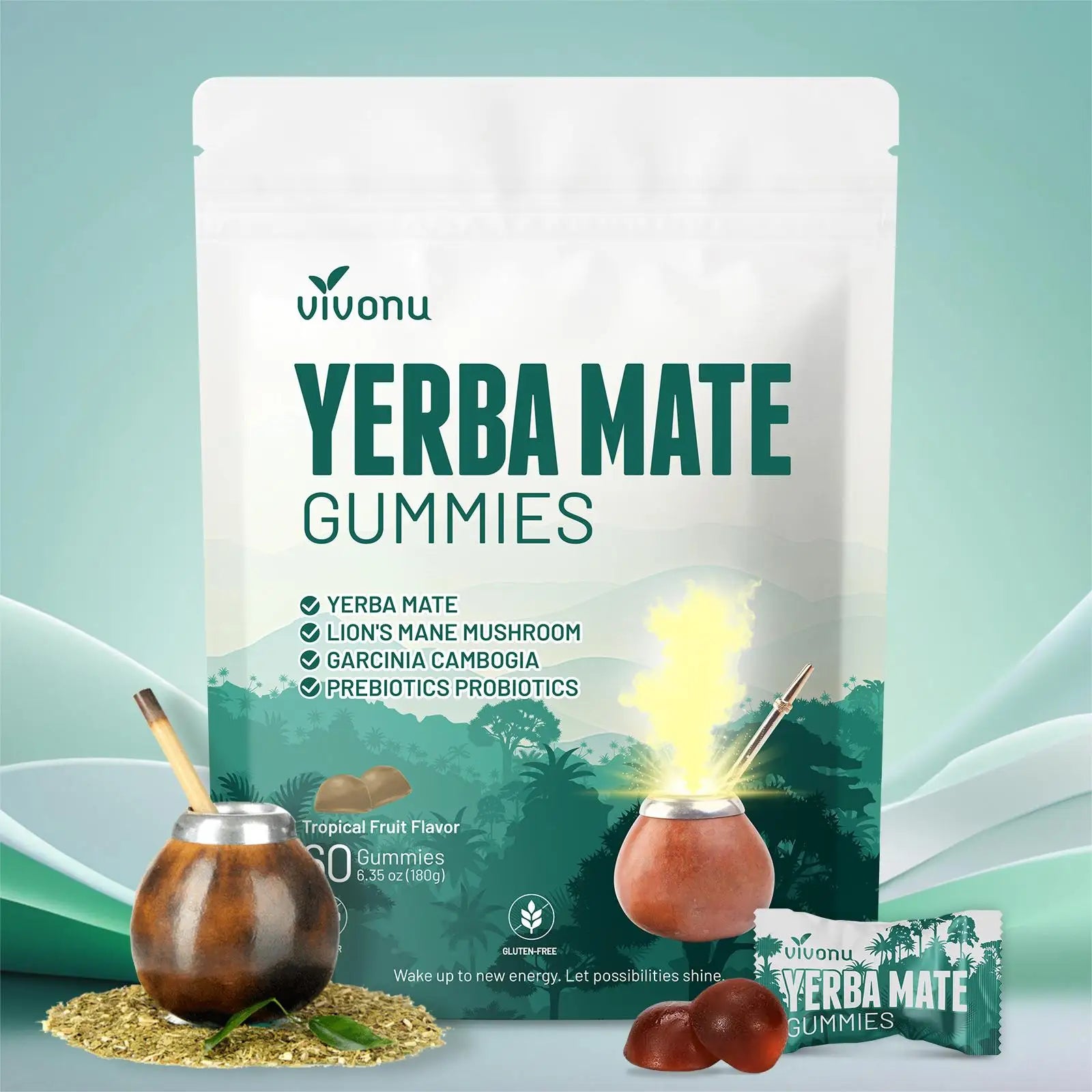 VIVONU Yerba Mate Gummies 4in1 Formula Lion&