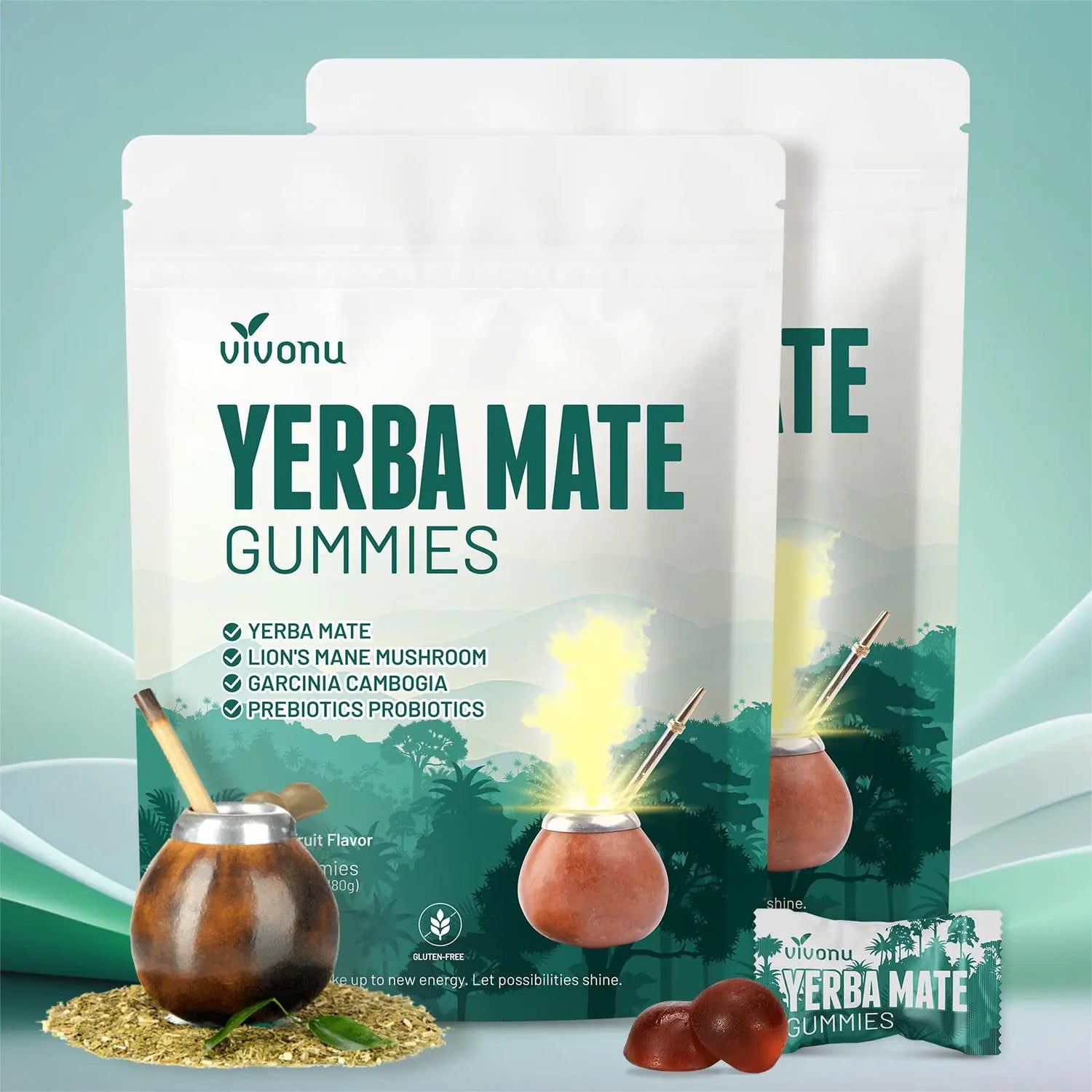 VIVONU Yerba Mate Gummies 4in1 Formula Lion&