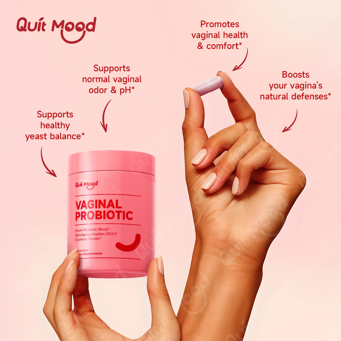 Quitmood Probiotics for Women Balance with Prebiotics, Women Probiotics with Cranberry Extract, 60 capsules women&