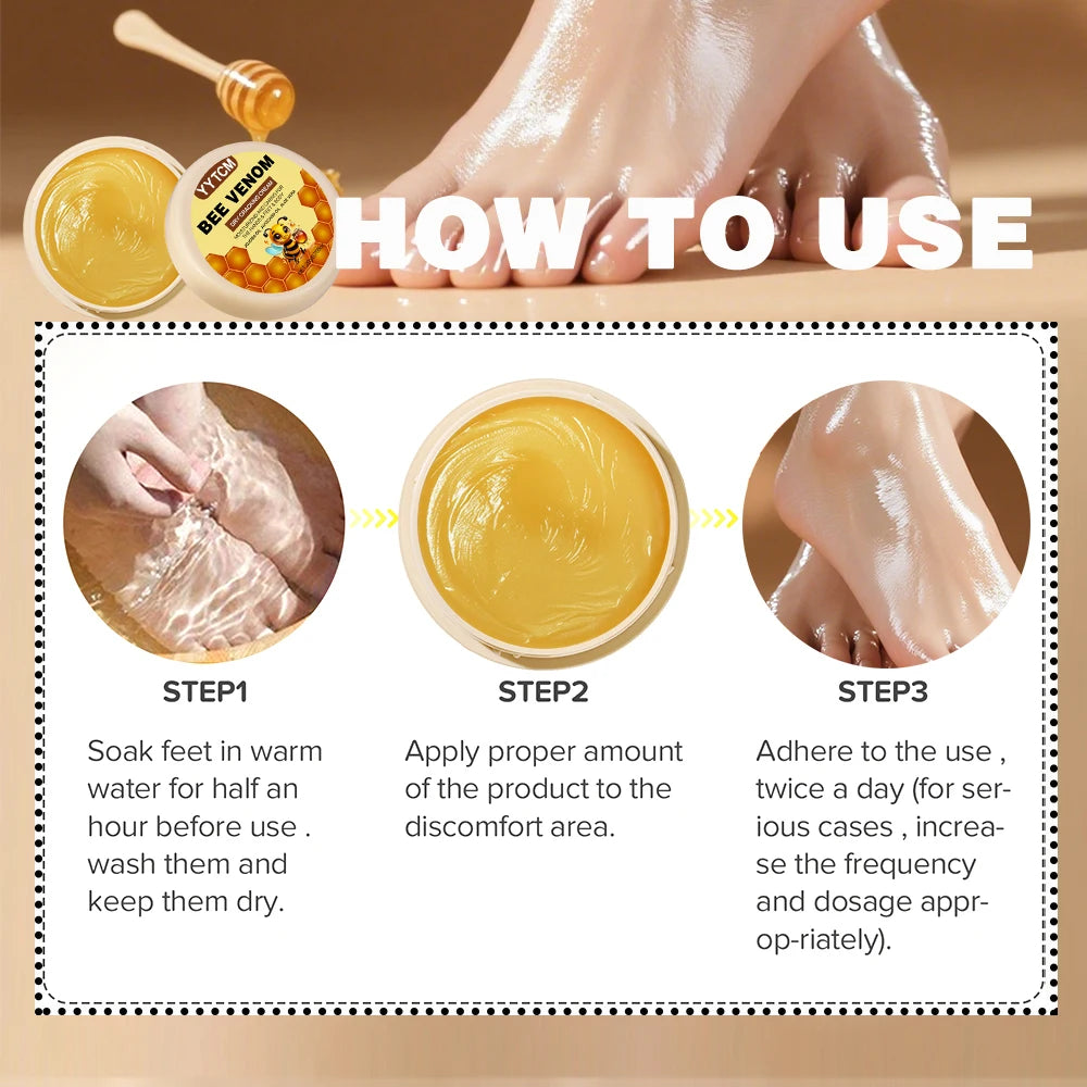 Bee Venom Dry Crack Moisturizing Cream, Hydrating &amp; Nourishing for Autumn Winter, Smooth &amp; Soft Skin Care, Hydrating Foot Cream