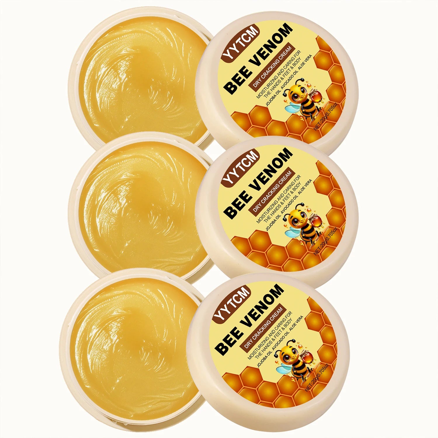 Bee Venom Dry Crack Moisturizing Cream, Hydrating &amp; Nourishing for Autumn Winter, Smooth &amp; Soft Skin Care, Hydrating Foot Cream
