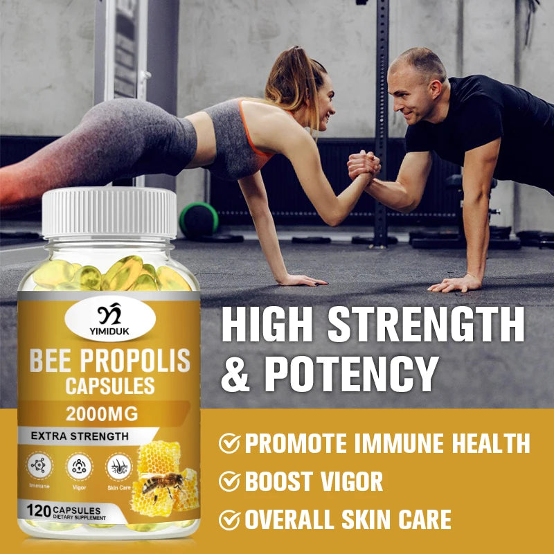 Buy 2 Get 2 Free! Strong Bee Propolis Extract Capsules, for Sore Throat, Overall Skin Care, Immune System Booster, Non-GMO