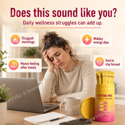 Berberine Yerba Mate Dietary Supplement Powder 30 Stick Packs Metabolism Energy Gut Health Support Strawberry Acai Flavor