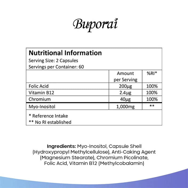 Myo-Inositol Supplement - Promotes Hormonal Balance and Ovarian Health, Regulates Menstrual Cycles, and Improves Mood