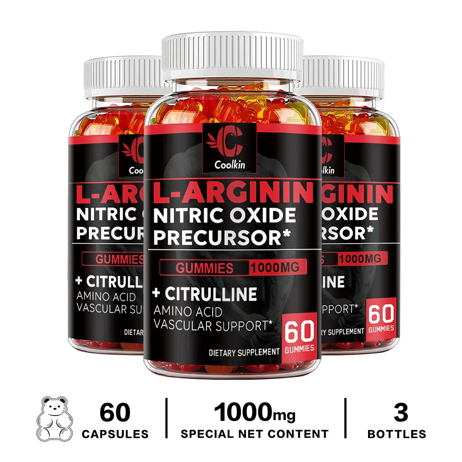 L-Arginine Supplement - for Energy, Strength and Endurance Support During Exercise | Muscle Mass, Non-GMO