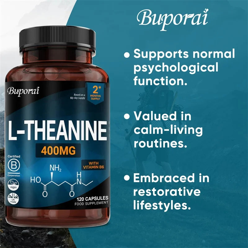 L-Theanine 400MG - Improve Mood and Reduce Anxiety, Enhancing Concentration and Cognitive Function