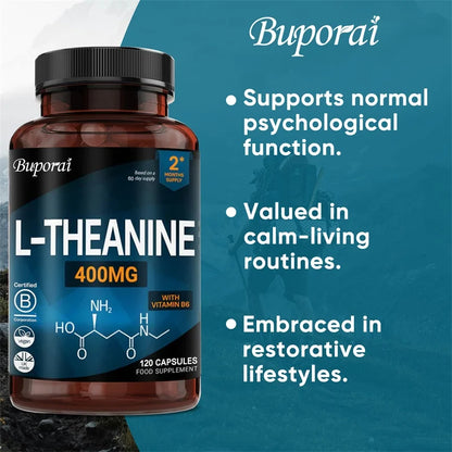 L-Theanine 400MG - Improve Mood and Reduce Anxiety, Enhancing Concentration and Cognitive Function