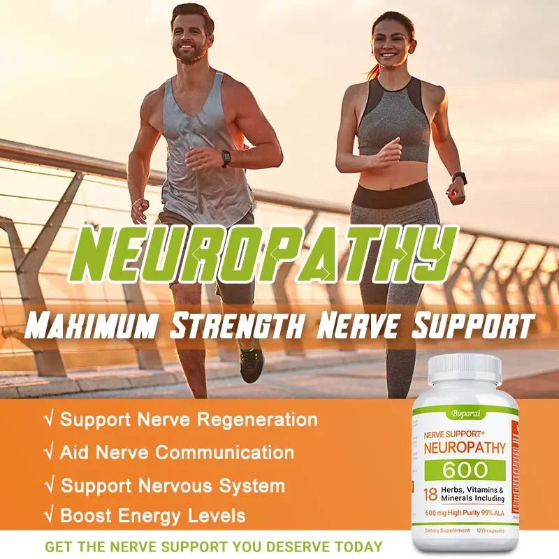 Neuropathy Support Supplement 600mg - Helps Maintain The Normal Function of The Nervous System and Relieve Mental Stress
