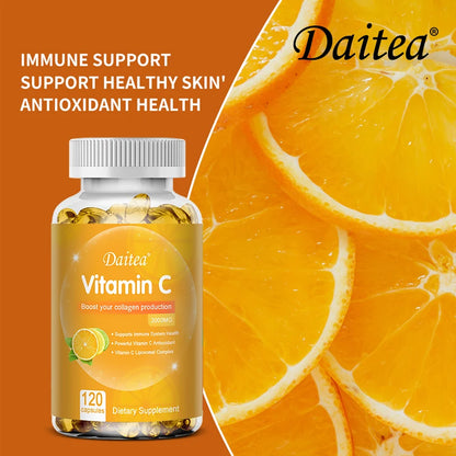 Vitamin C Promotes Collagen Production - 2000 Mg, Promote Skin, Hair, Nails and Immune Health, Dietary Supplements