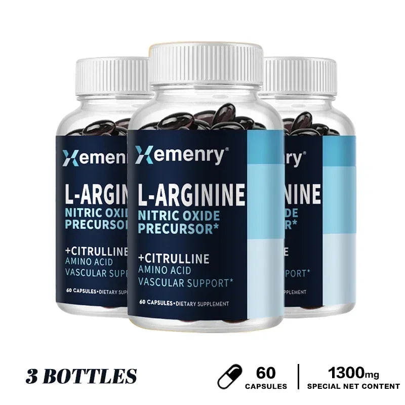 L-Arginine - Nitric Oxide Supplements - Boost Endurance &amp; Strength, Promote Muscle Growth, Improve Performance