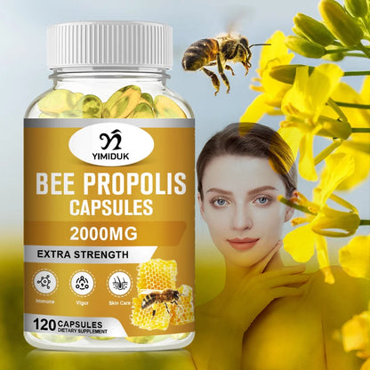 Buy 2 Get 2 Free! Strong Bee Propolis Extract Capsules, for Sore Throat, Overall Skin Care, Immune System Booster, Non-GMO