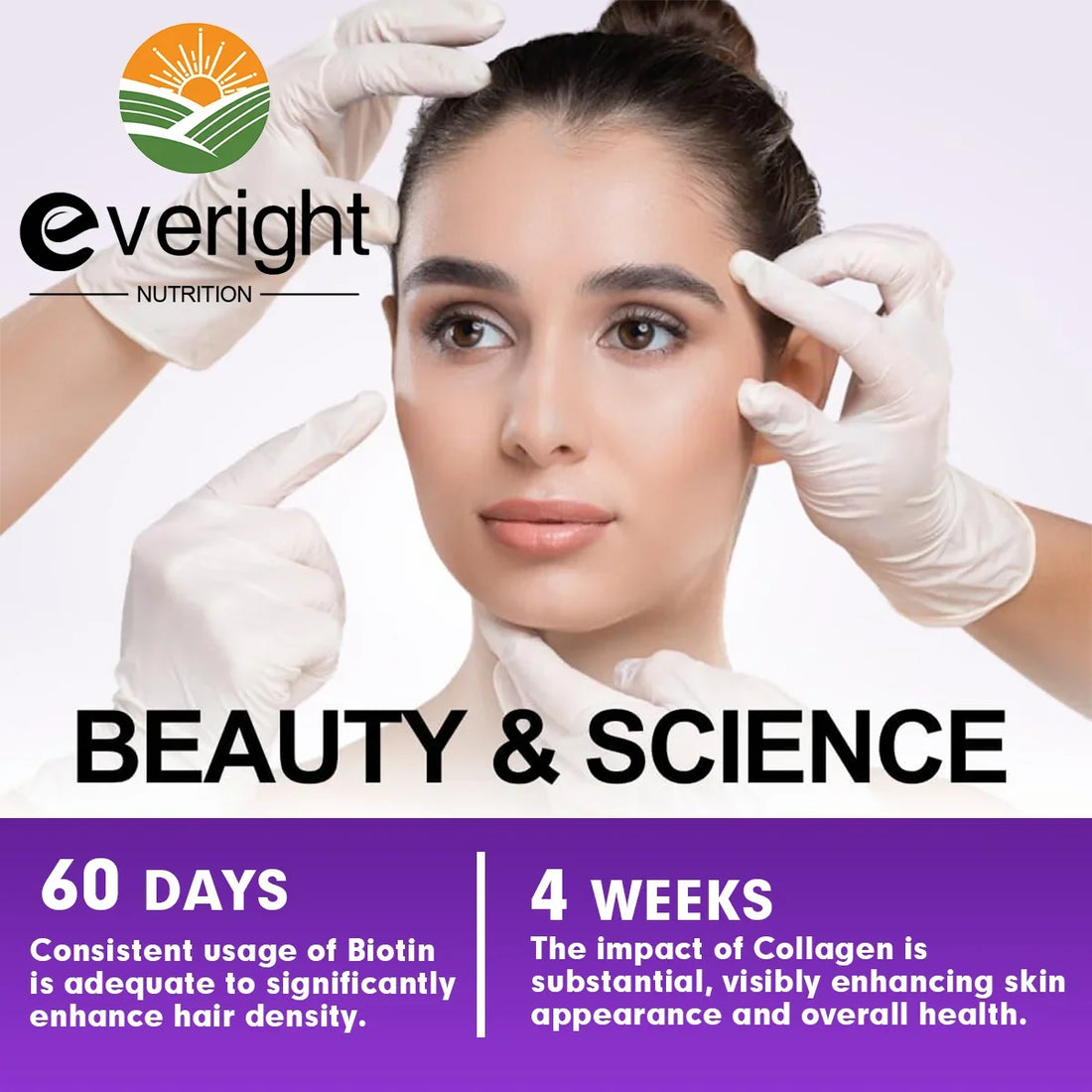 Biotin Hyaluronic Acid, Collagen Keratin –Hair Growth Vitamin – Nails &amp; Skin,  B1, B2, B6, B12 Complex Supplement for Men &amp;Women