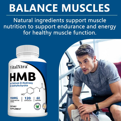 Highly Absorbable HMB Supplement – Supports Muscle and Movement, Enhances Strength, and Reduces Skeletal Muscle Damage