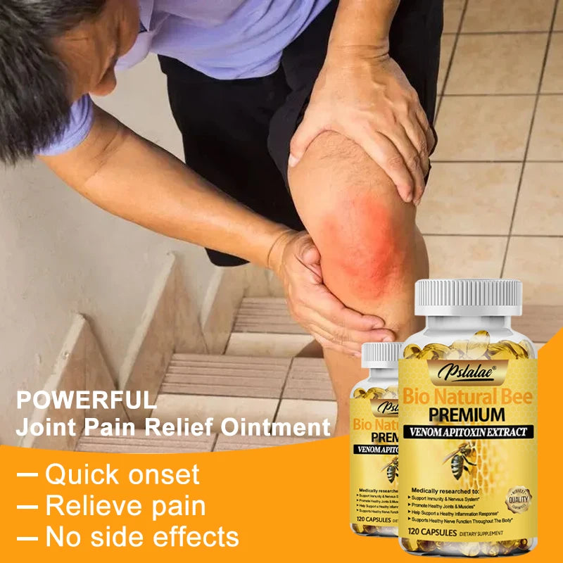 Natural Bee Capsules Enhance Immunity and Anti-oxidation, Effectively Relieve Joint Inflammation 120 Capsules Non-GMO