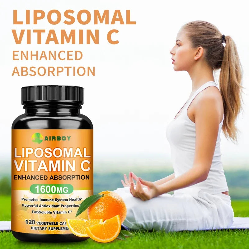Liposomal Vitamin C 1600mg - Promotes Collagen Production, Immune Support, Powerful Antioxidant