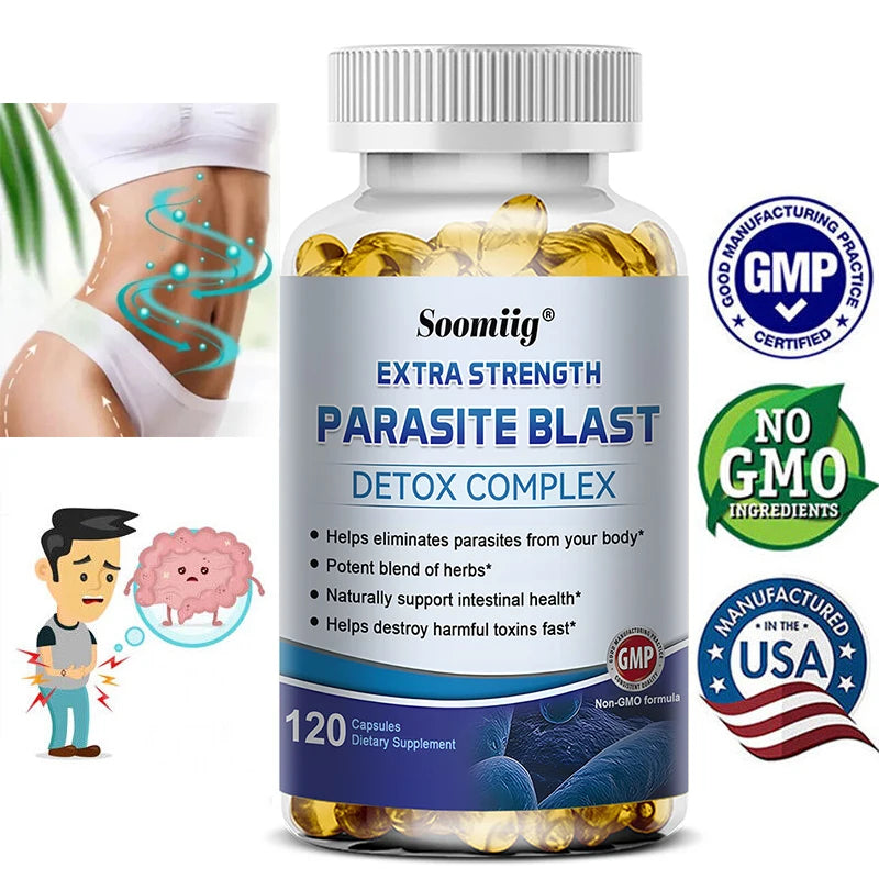 Parasite Detox - Gut Health Supplement, Digestive Health, Intestinal Cleansing and Detoxification, Bloating &amp; Gas, Immune Relief