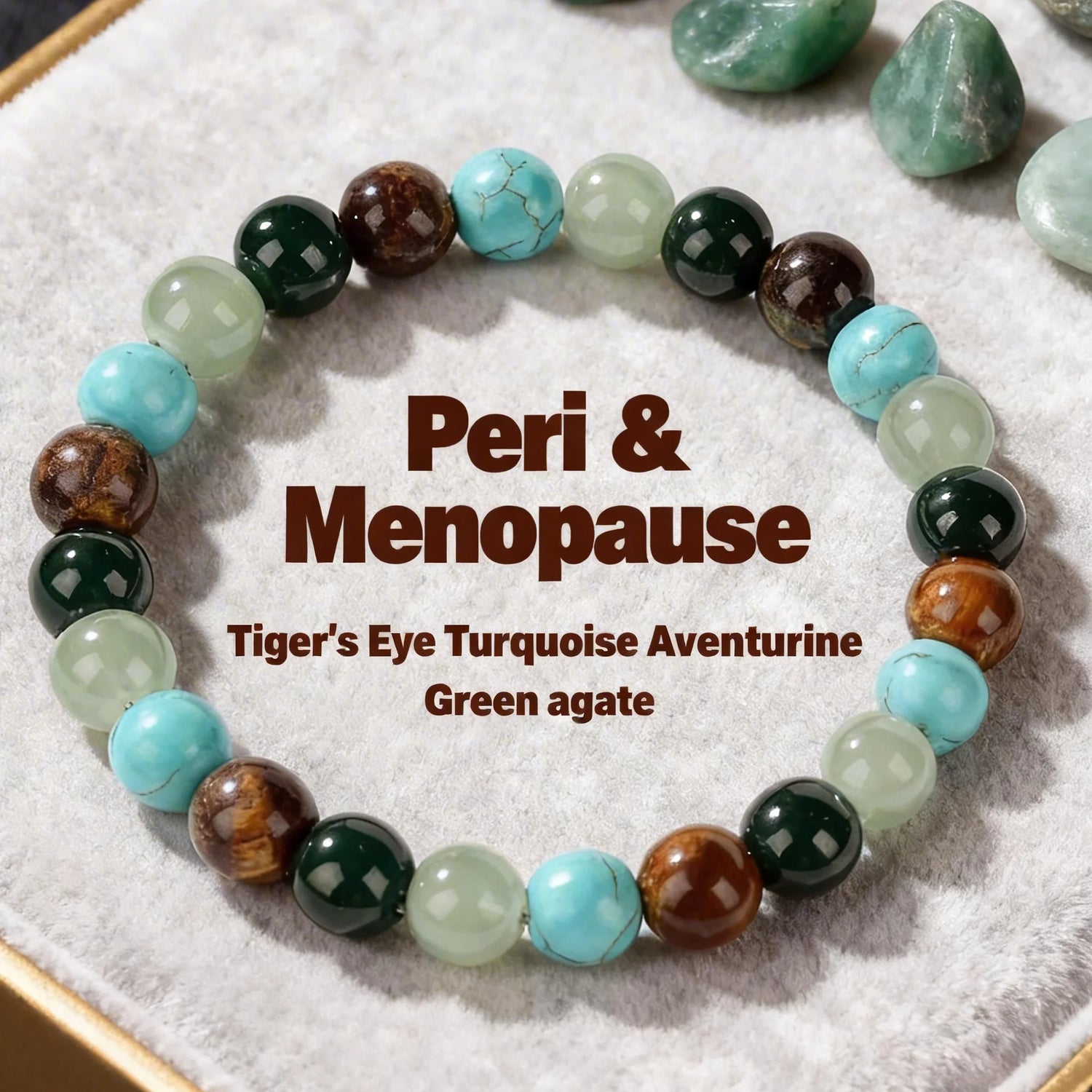 Spring Boho Summer Accessories Blue Turquoise Nature Stone Bracelets for Gifts Energy Charm Peri &amp; Menopause Bracelet 2.2