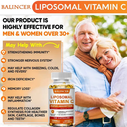Vitamin C 1500mg with Zinc 20mg, 120 Capsules, Overall Health Vitamin Dietary Supplement, Non-GMO &amp; Gluten-Free Vegetarian