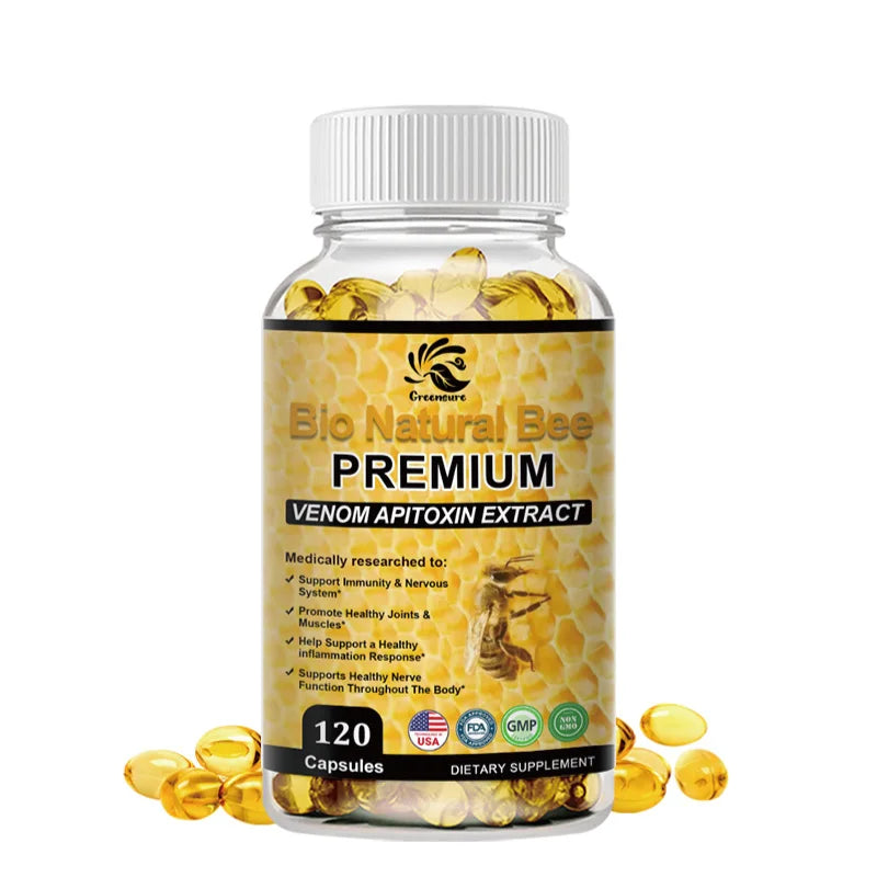 Greensure Natural BEE Venom Capsule for Immunity and Anti-oxidation - 60/120 Capsules - Non-GMO