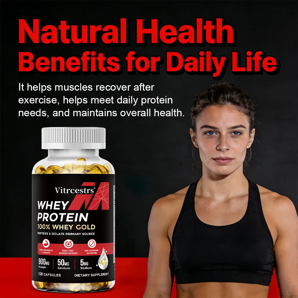 Whey Protein Capsules – High Concentration, Promotes Post-workout Recovery,  Build Abdominal Muscle &amp; Athletic