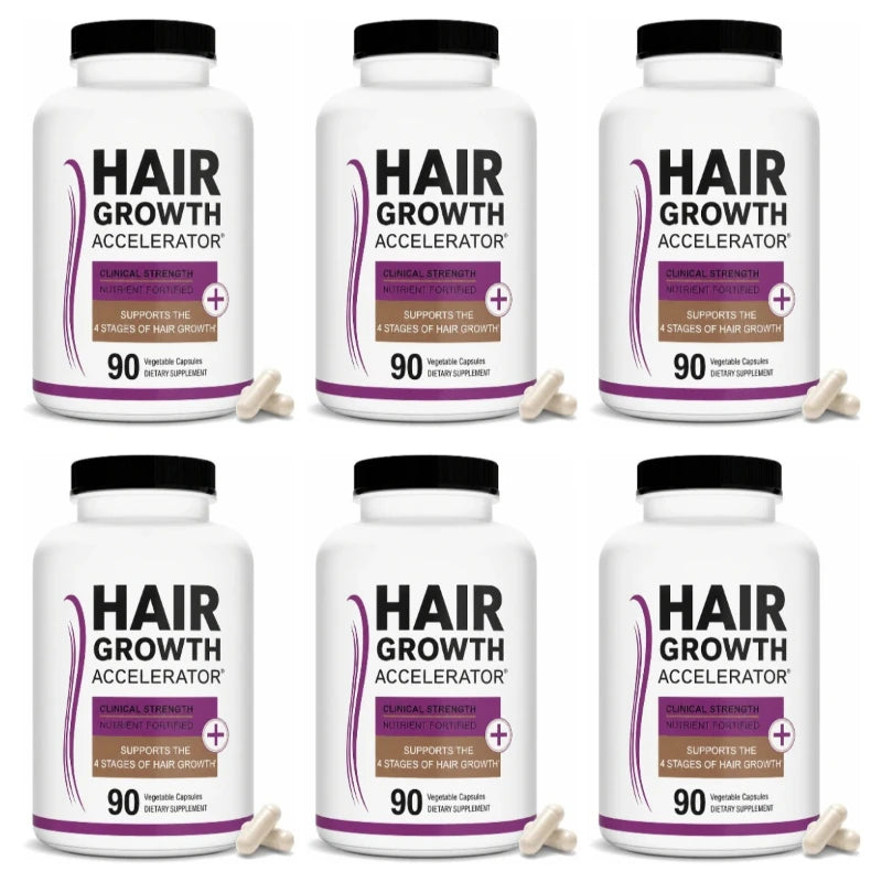 Lustriva Hair Growth Vitamins with Biotin, Marine Collagen, Saw Palmetto, Ashwagandha, Horsetail &amp; Zinc – Thicker Hair, 90 Caps