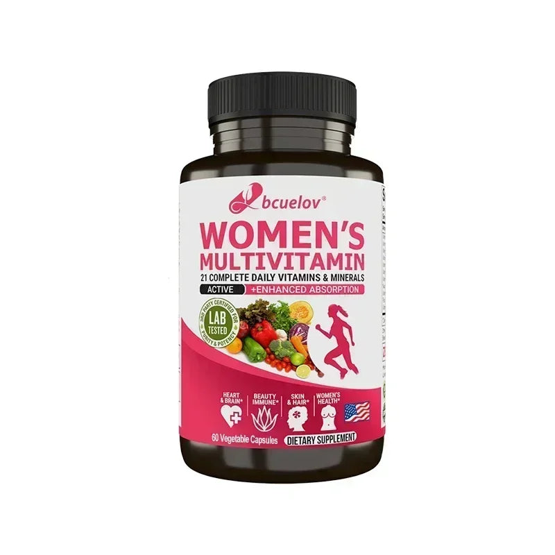 Women’s Multivitamin &amp; Mineral Capsules - Calcium Biotin Zinc, Vitamin A/C/D/E/K/B, Skin Hair Nail Bone Heart &amp; Immune Wellness