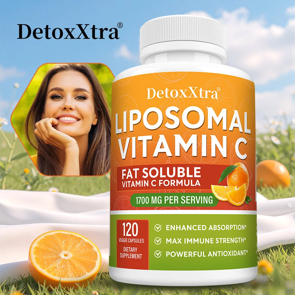 1700 Mg Liposome Vitamin C - Supports Immunity, Replenishes Energy, Promotes Collagen Production, Improves Skin Health